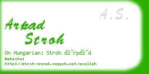 arpad stroh business card